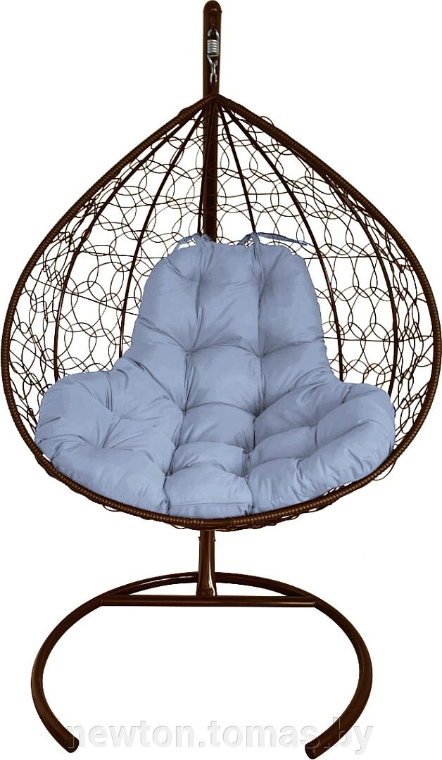 Подвесное кресло M-Group XL 11120209 коричневый ротанг/серая подушка от компании Интернет-магазин Newton - фото 1