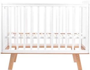 Приставная детская кроватка Indigo Style На ножках белый/натуральный
