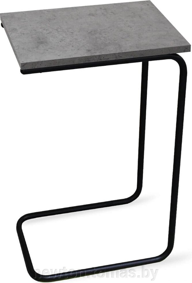 Приставной столик Sheffilton SHT-CT9 бетон чикаго светлый/черный муар от компании Интернет-магазин Newton - фото 1