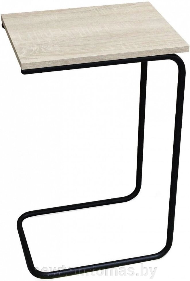 Приставной столик Sheffilton SHT-CT9 дуб беленый/черный муар от компании Интернет-магазин Newton - фото 1