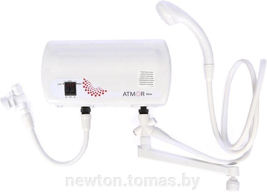 Проточный электрический водонагреватель кран+душ Atmor Basic 5 кВт совмещенный от компании Интернет-магазин Newton - фото 1
