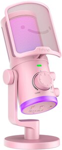 Проводной микрофон FIFINE AM6 розовый
