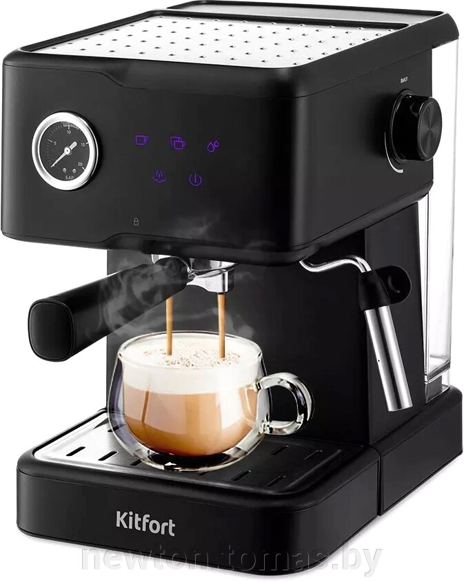 Рожковая бойлерная кофеварка Kitfort KT-7124 от компании Интернет-магазин Newton - фото 1