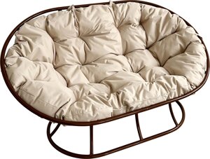 Садовый диван M-Group Мамасан 12100201 коричневый/бежевая подушка