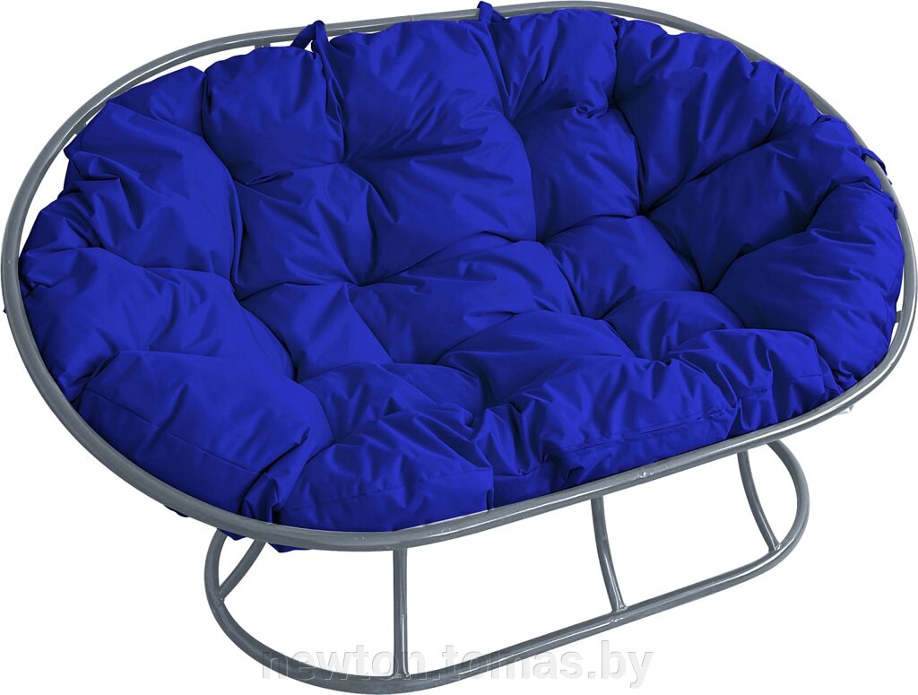 Садовый диван M-Group Мамасан 12100310 серый/синяя подушка от компании Интернет-магазин Newton - фото 1