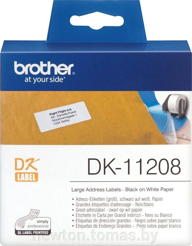 Самоклеящаяся термобумага Brother DK11208 38x90 мм, 400 шт от компании Интернет-магазин Newton - фото 1