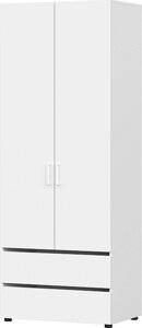 Шкаф распашной NN мебель Токио двухстворчатый белый текстурный