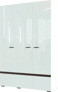Шкаф распашной SV-Мебель Соло трехстворчатый белый/белый глянец/венге