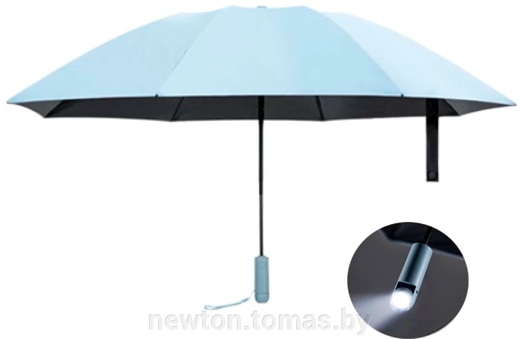 Складной зонт U'Revo Reverse Folding 3187546 с фонарем, серый от компании Интернет-магазин Newton - фото 1