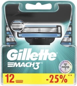 Сменные кассеты для бритья Gillette Mach3 12 шт 3014260323240