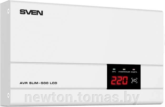 Стабилизатор напряжения  SVEN AVR SLIM-500 LCD от компании Интернет-магазин Newton - фото 1
