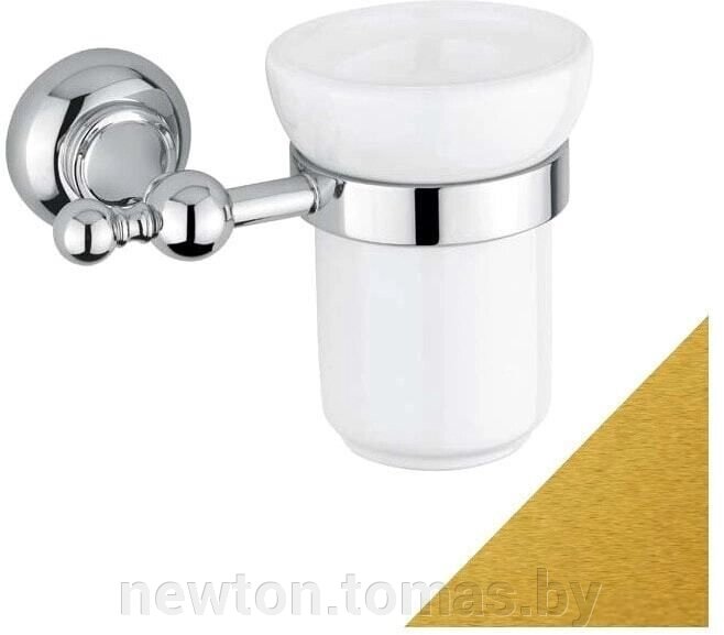 Стакан для зубной щетки и пасты Cezares Aphrodite-TUMS-03/24-Sw белый/золото от компании Интернет-магазин Newton - фото 1