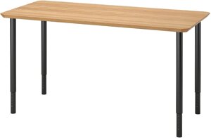 Стол Ikea Анфалларе/Олов 094.177.06 бамбук/черный