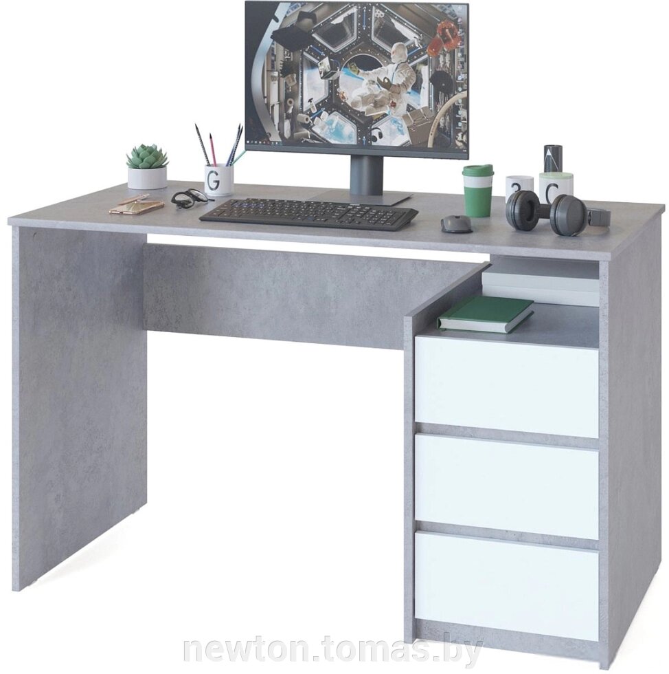 Стол Сокол СПм-21 бетон/белый от компании Интернет-магазин Newton - фото 1