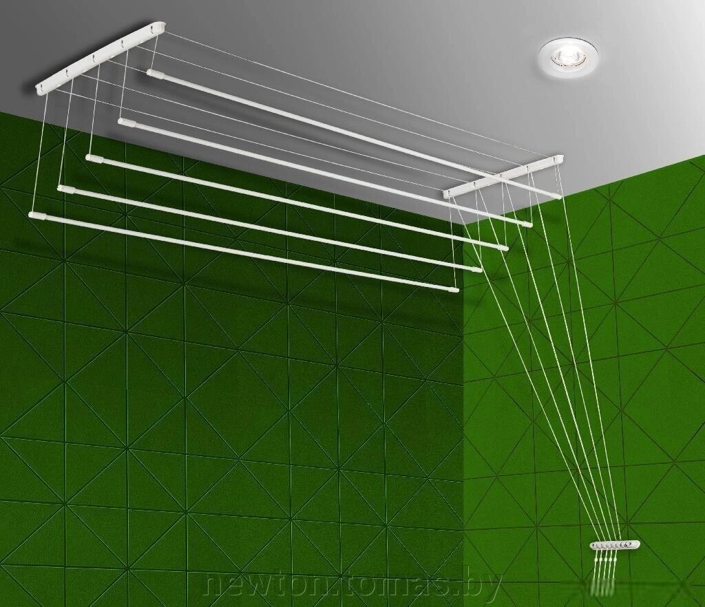 Сушилка для белья Comfort Alumin потолочная 5 стержней сталь 230 см от компании Интернет-магазин Newton - фото 1