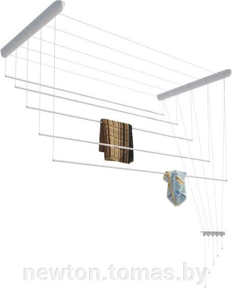 Сушилка для белья Лиана потолочная, пластик белый, 2 м СП-008 от компании Интернет-магазин Newton - фото 1