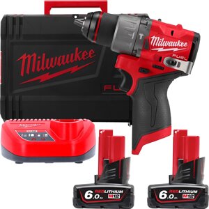 Ударная дрель-шуруповерт Milwaukee M12 FUEL M12FPD2-602X 4933479870 с 2-мя АКБ 6 Ач, кейс