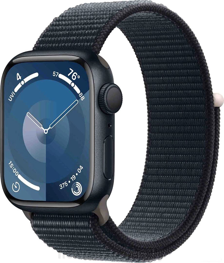 Умные часы Apple Watch Series 9 41 мм алюминиевый корпус, полуночный/полуночный, нейлоновый ремешок от компании Интернет-магазин Newton - фото 1
