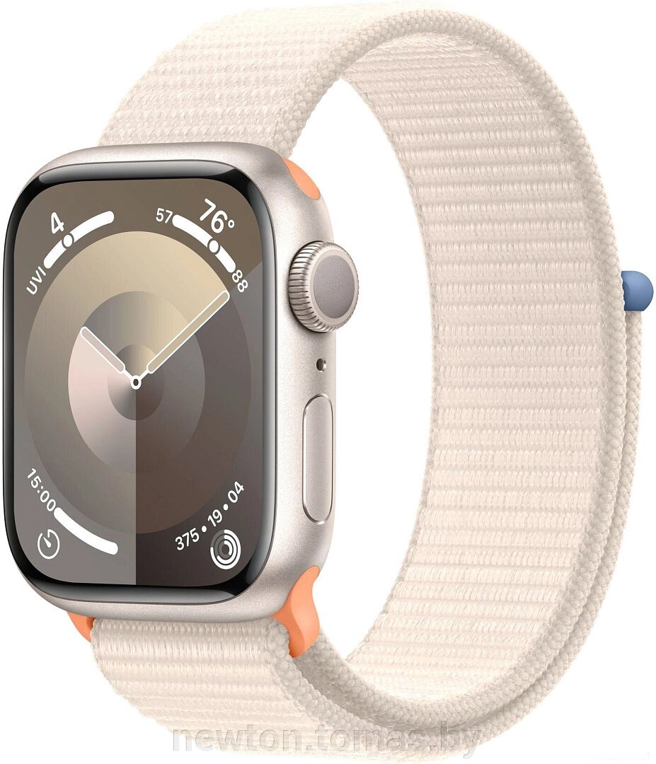 Умные часы Apple Watch Series 9 41 мм алюминиевый корпус, звездный свет/звездный свет, нейлоновый ремешок от компании Интернет-магазин Newton - фото 1