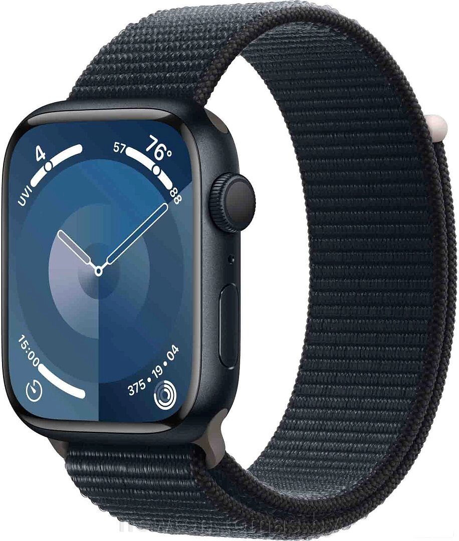 Умные часы Apple Watch Series 9 45 мм алюминиевый корпус, полуночный/полуночный, нейлоновый ремешок от компании Интернет-магазин Newton - фото 1