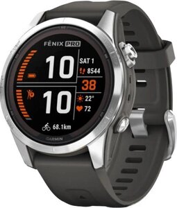 Умные часы Garmin Fenix 7S Pro Solar серебро/графит