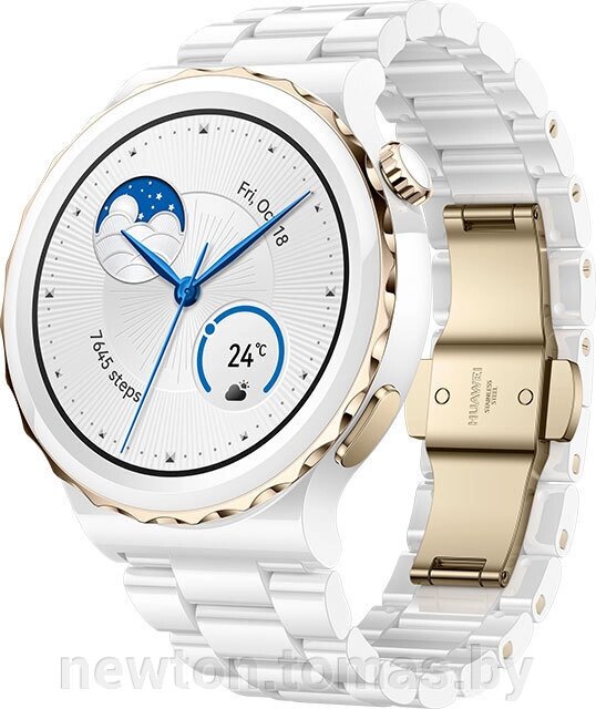 Умные часы Huawei Watch GT 3 Pro Ceramic 43 мм белый/керамика от компании Интернет-магазин Newton - фото 1