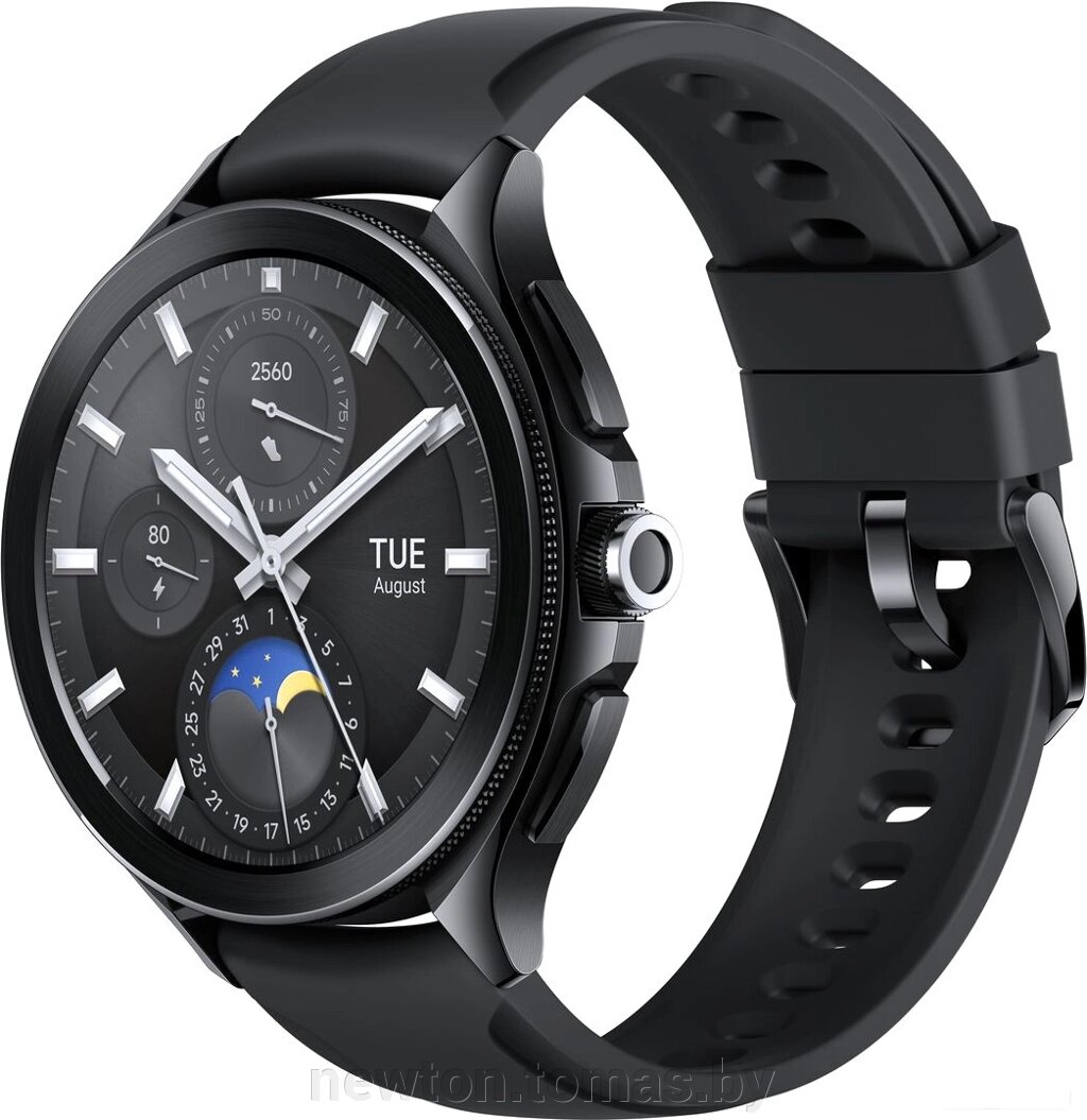 Умные часы Xiaomi Watch 2 Pro черный, с черным силиконовым ремешком, международная версия от компании Интернет-магазин Newton - фото 1