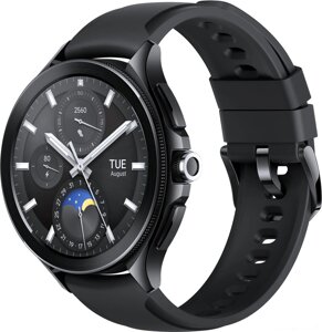 Умные часы Xiaomi Watch 2 Pro черный, с черным силиконовым ремешком, международная версия