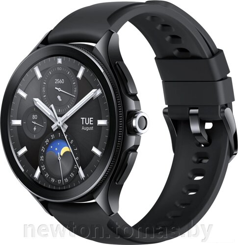 Умные часы Xiaomi Watch 2 Pro черный, с черным силиконовым ремешком, международная версия