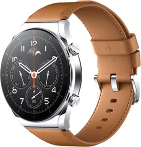 Умные часы Xiaomi Watch S1 серебристый/коричневый, международная версия