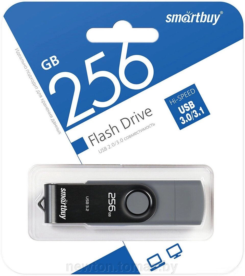 USB Flash SmartBuy Twist Dual 256GB черный от компании Интернет-магазин Newton - фото 1