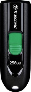 USB Flash Transcend JetFlash 790C 256GB черный/зеленый