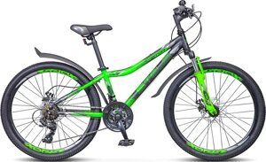 Велосипед Stels Navigator 410 MD 24 21-sp V010 р. 12 2021 черный/зеленый