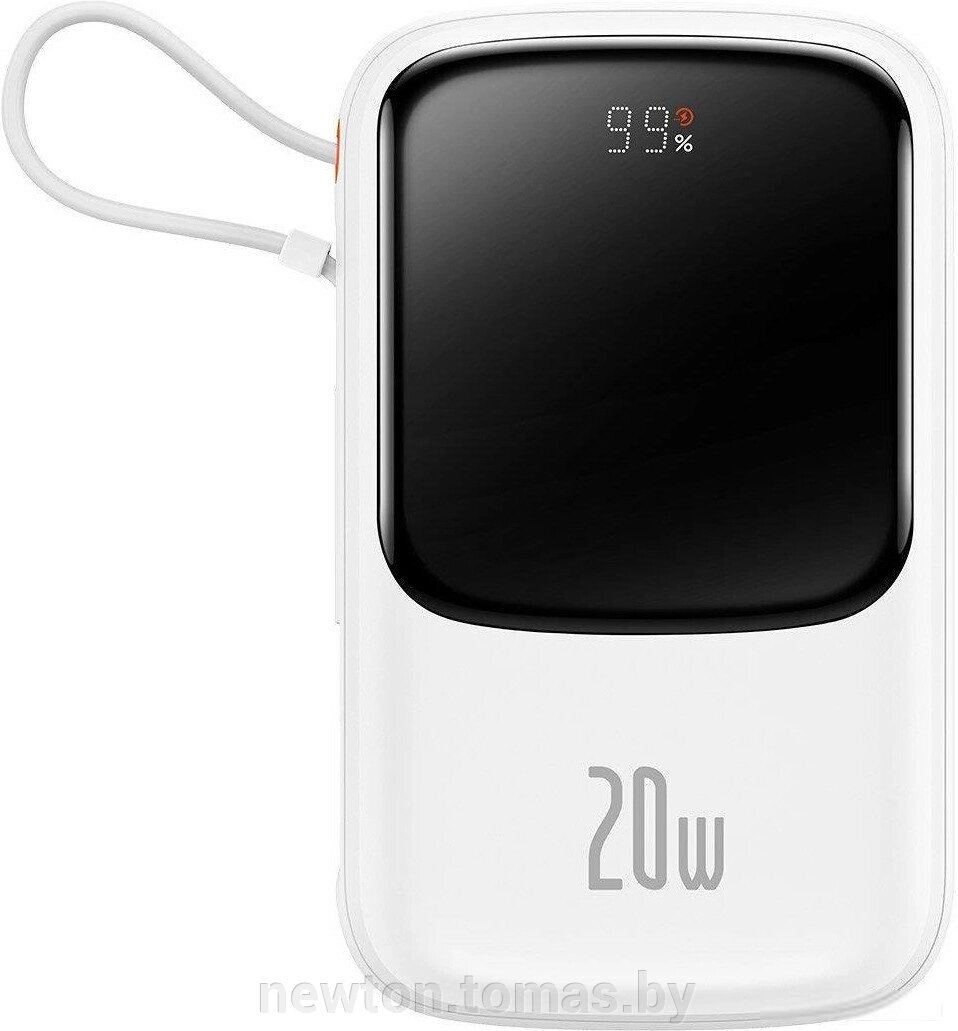 Внешний аккумулятор Baseus Qpow Pro Digital Display Fast Charge Power Bank iP Edition 20W 10000mAh белый от компании Интернет-магазин Newton - фото 1
