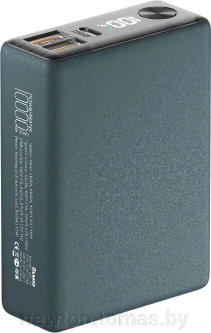 Внешний аккумулятор Olmio QX-10 10000mAh темно-зеленый от компании Интернет-магазин Newton - фото 1