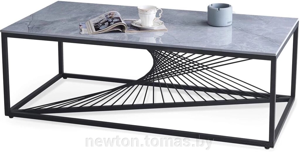 Журнальный столик Halmar Infinity 2 серый мрамор/черный от компании Интернет-магазин Newton - фото 1