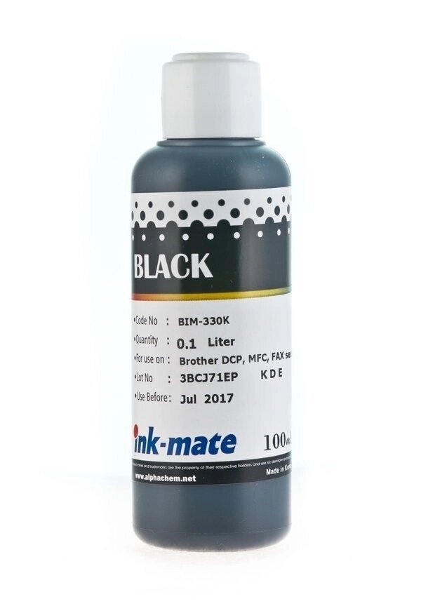 Чернила BIMB-220A/ BIMB-330A (для Brother DCP-373/ DCP-377/ DCP-385/ DCP-395) Ink-Mate, чёрные, 100 мл от компании ООО "Копирка Бай" - фото 1