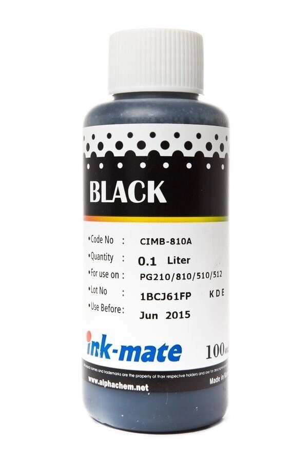 Чернила CIMB-810A (для Canon PIXMA iP2700/ MG2440/ MP230) Ink-Mate, чёрные, 100 мл от компании ООО "Копирка Бай" - фото 1