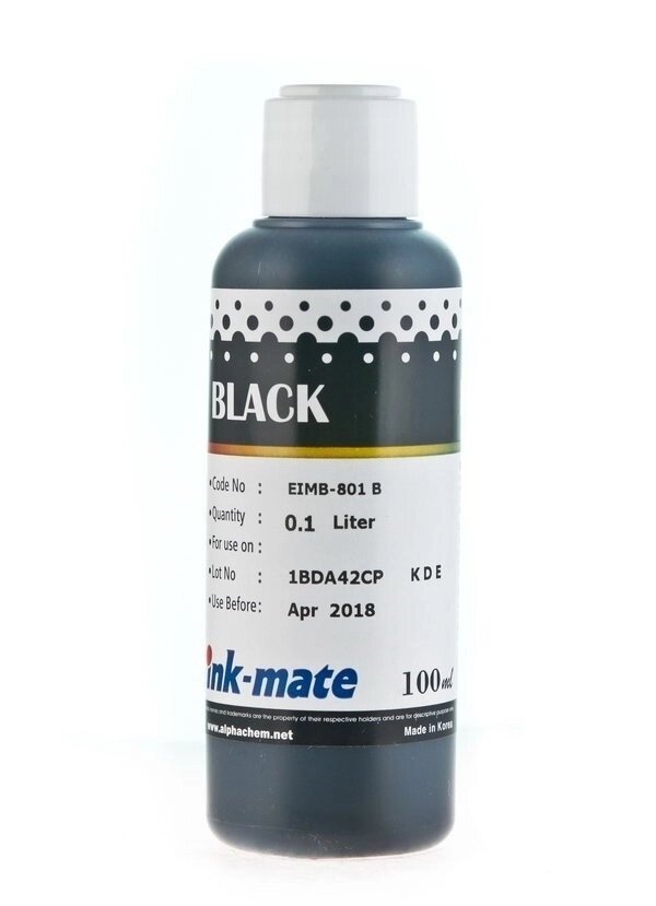 Чернила EIMB-801A (для Epson L800/ L805/ L810/ L850/ L1800) Ink-Mate, чёрные, 100 мл от компании ООО "Копирка Бай" - фото 1