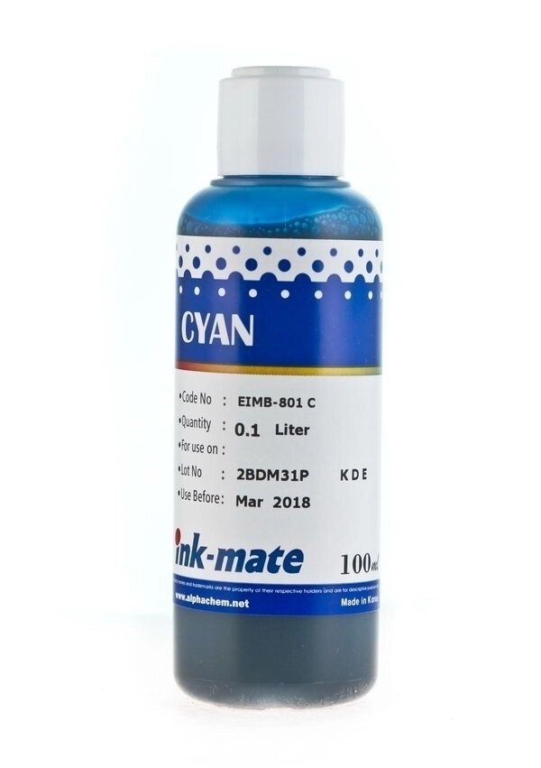 Чернила EIMB-801C (для Epson L800/ L805/ L810/ L850/ L1800) Ink-Mate, голубые, 100 мл от компании ООО "Копирка Бай" - фото 1