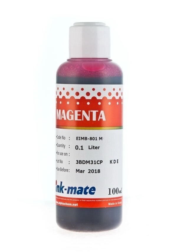 Чернила EIMB-801M (для Epson L800/ L805/ L810/ L850/ L1800) Ink-Mate, пурпурные, 100 мл от компании ООО "Копирка Бай" - фото 1