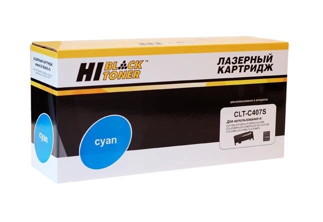 Картридж CLT-C407S (для Samsung CLP-320/ CLP-325/ CLX-3180/ CLX-3185) Hi-Black, голубой от компании ООО "Копирка Бай" - фото 1