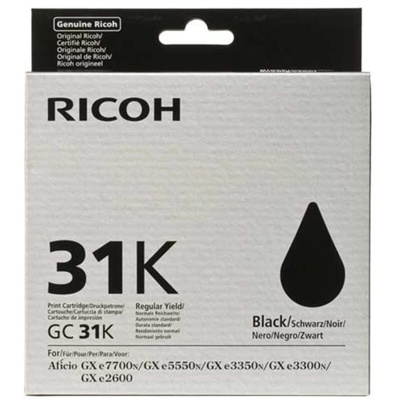 Картридж GC 31K/ 405688 (для Ricoh Aficio GXe2600/ GXe3300/ GXe3350/ GXe5550/ GXe7700) чёрный от компании ООО "Копирка Бай" - фото 1