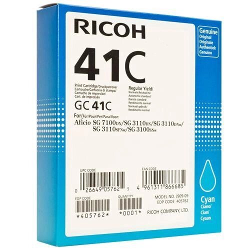 Картридж GC 41C/ 405762 (для Ricoh Aficio SG3100/ SG3110/ SG3120/ SG7100) голубой от компании ООО "Копирка Бай" - фото 1