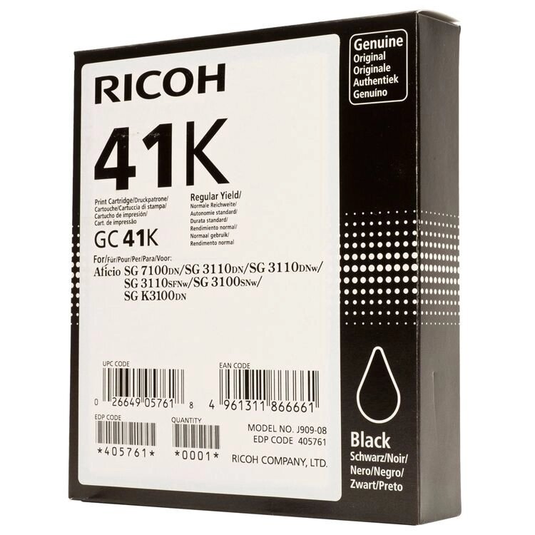 Картридж GC 41K/ 405761 (для Ricoh Aficio SG3100/ SG3110/ SG3120/ SG7100) чёрный от компании ООО "Копирка Бай" - фото 1