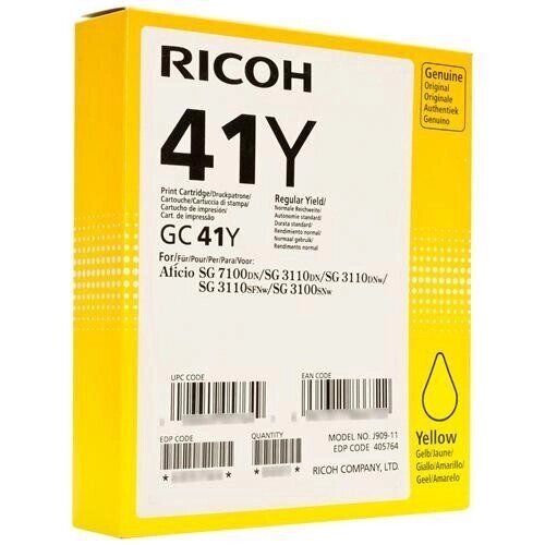 Картридж GC 41Y/ 405764 (для Ricoh Aficio SG3100/ SG3110/ SG3120/ SG7100) жёлтый от компании ООО "Копирка Бай" - фото 1