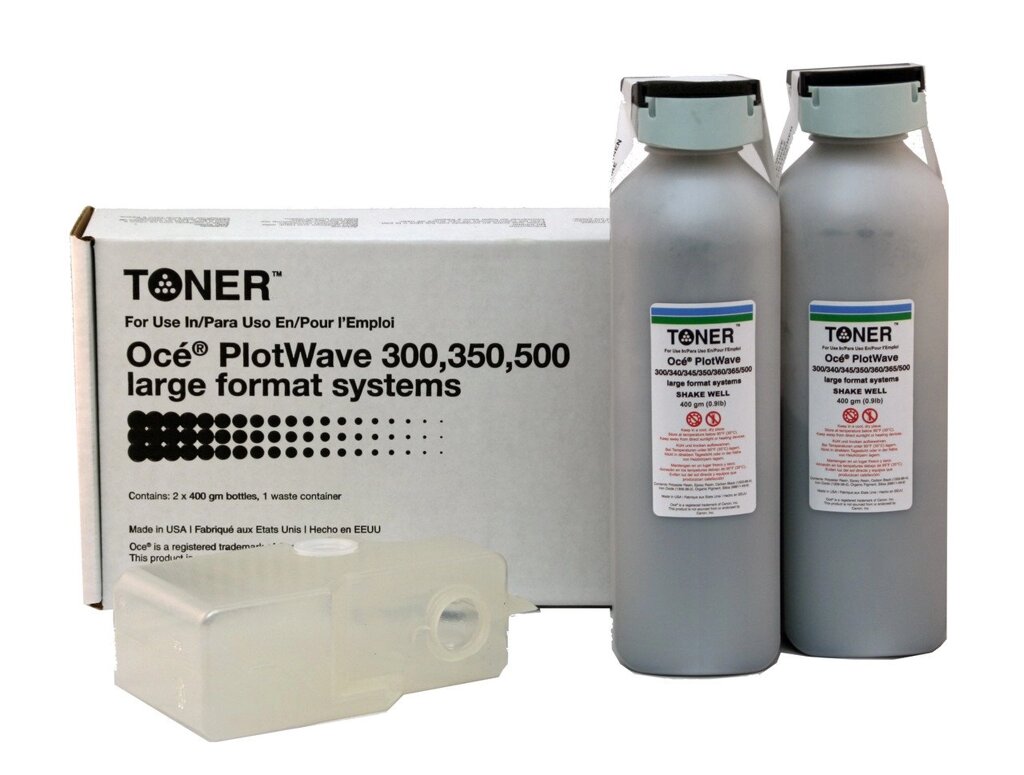 Тонер Oce PlotWave 300/ 340/ 345/ 350/ 360/ 365/ 500 (Raven) 2x400g + waste box (KOCTC005BCMRV) от компании ООО "Копирка Бай" - фото 1