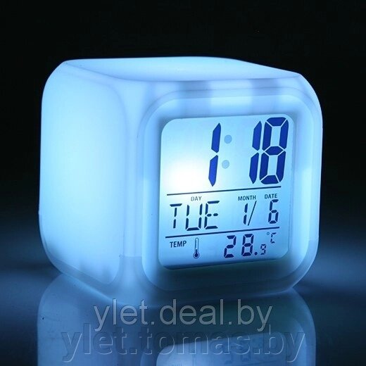 Будильник часы Светящийся куб от компании Интернет-магазин Ylet - фото 1
