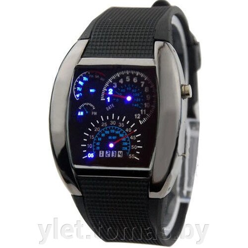 Часы Спидометр черные от компании Интернет-магазин Ylet - фото 1