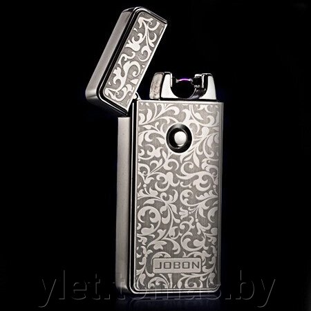 Электроимпульсная зажигалка Jobon серебро от компании Интернет-магазин Ylet - фото 1